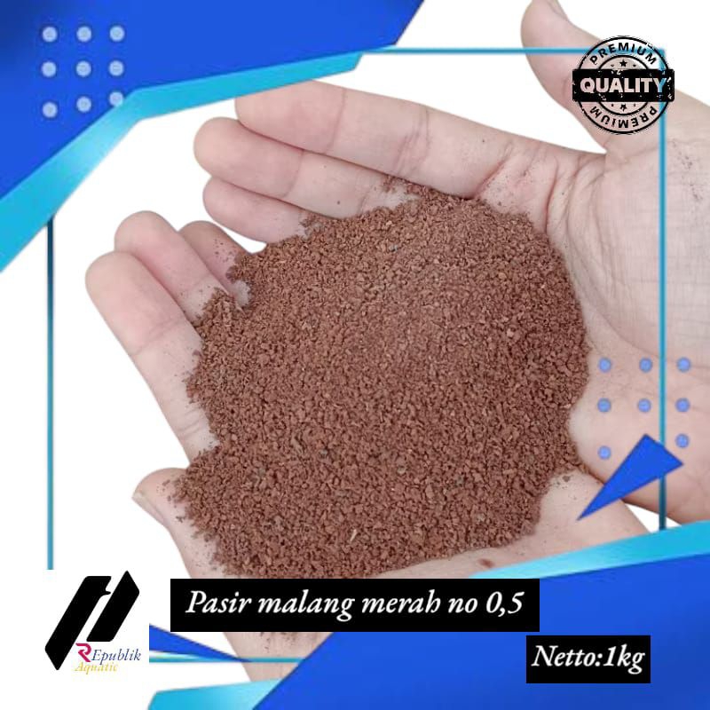 pasir malang merah 1kg / pasir malang merah No 0.5 / pasir malang merah / pasir malang aquarium / pa