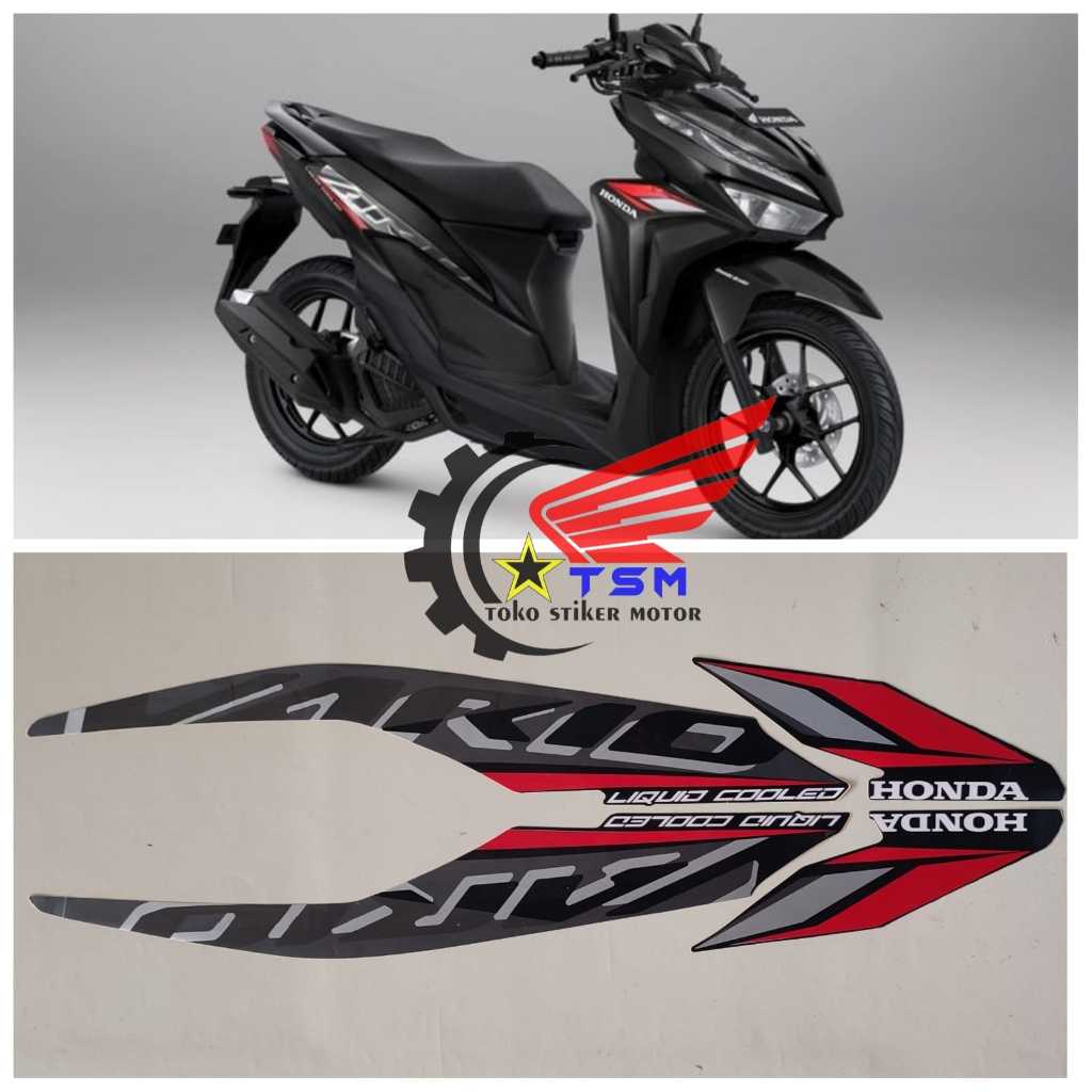 STIKER STRIPING LIS LES POLET BODY MOTOR VARIO 125 2021 FULL HITAM STANDAR FULL SET