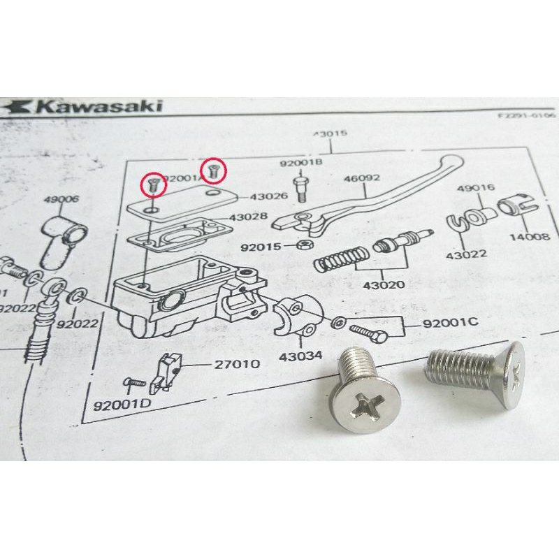 2 Pcs Baut Stainless Tutup Master Rem KAWASAKI GTO 110 KH 100 ES ESX BINTER MERZY Platina CDI