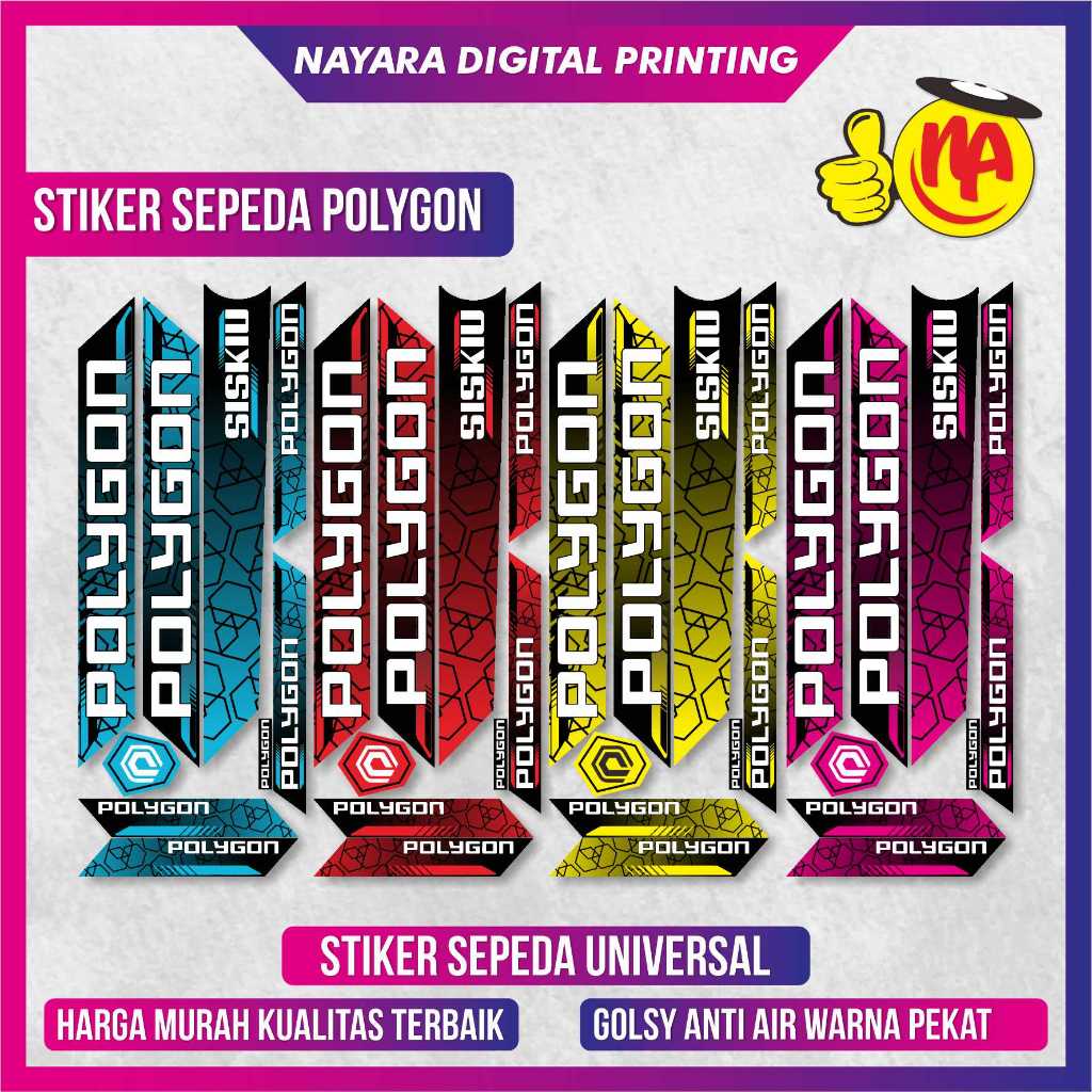 Stiker Sepeda Polygon Universal Striping variasi sepeda stiker emblem sepeda stiker sepeda gunung