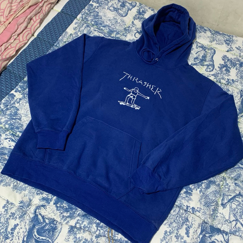 thrasher hoodie royal blue