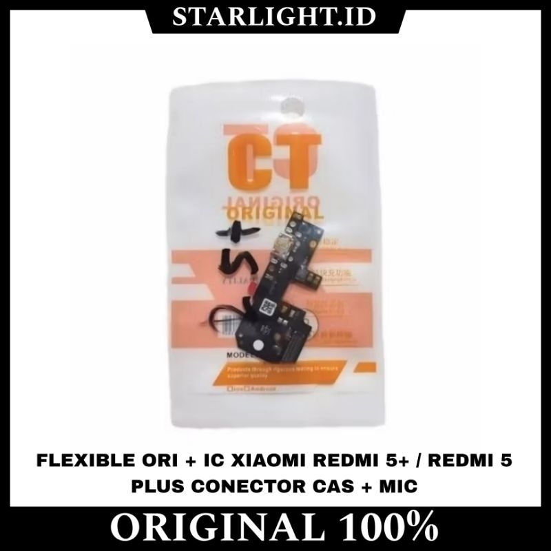FLEXIBLE FLEKSIBEL BOARD KONEKTOR CONNECTOR CHARGER PAPAN CAS ORI + IC XIAOMI REDMI 5+ / REDMI 5 PLU