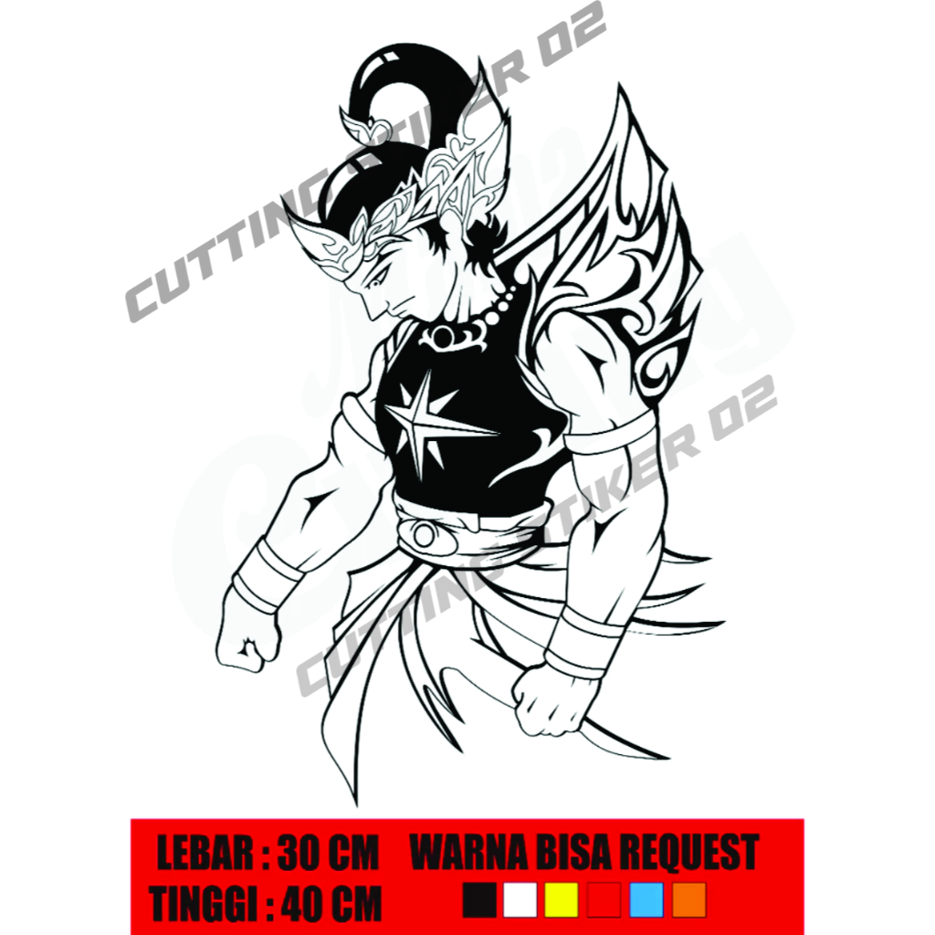 cutting stiker wayang gatot kaca cocok untuk semua jenis mobil