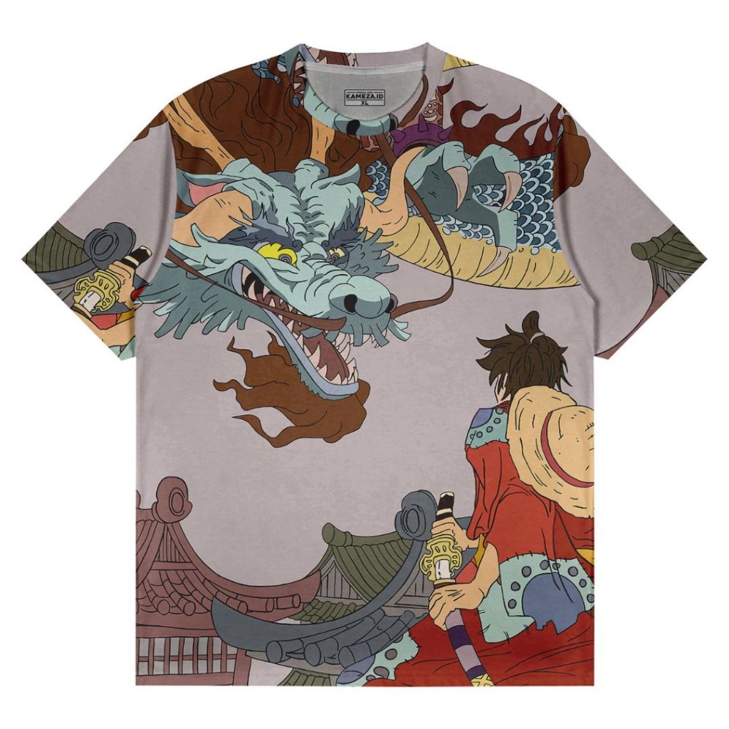 Kaos Fullprint Lengan Pendek - Luffy VS Kaido