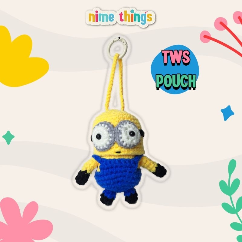 Nime Things TWS Pouch Minion Rajut Handmade