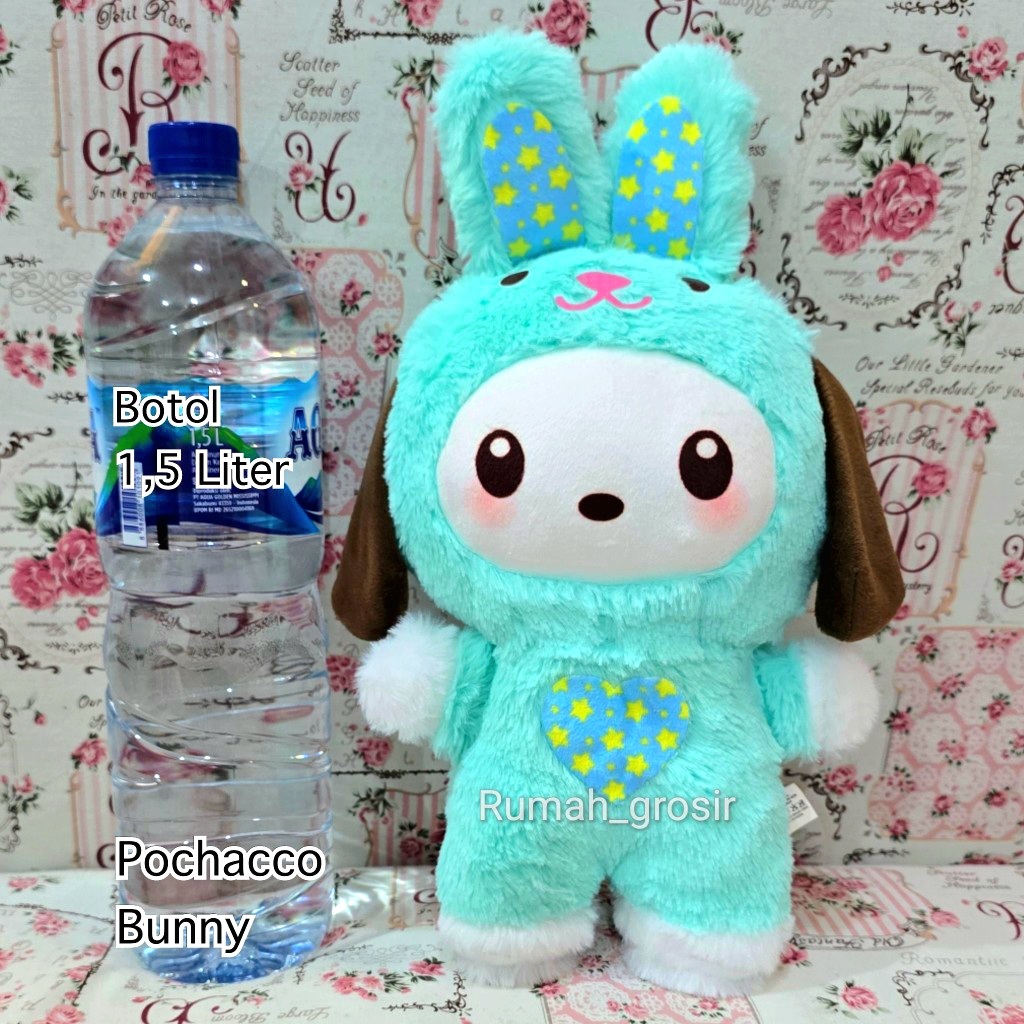 Boneka Elf Bunny Baby Hello Kitty Kuromi Melody Cinnamoroll Pochacco Kostum Bunny Plush Doll Cute
