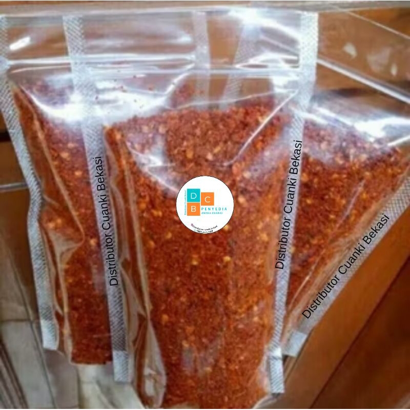 

Cabe bubuk kasar original dan daun jeruk 100gr - bumbu seblak - basi Aci - bakso cuanki
