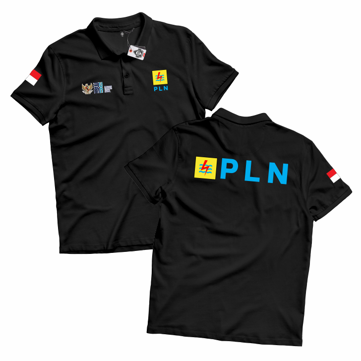 KARIMAKE Polo Shirt Kaos Kerah Shirt PLN Logo Perusahaan