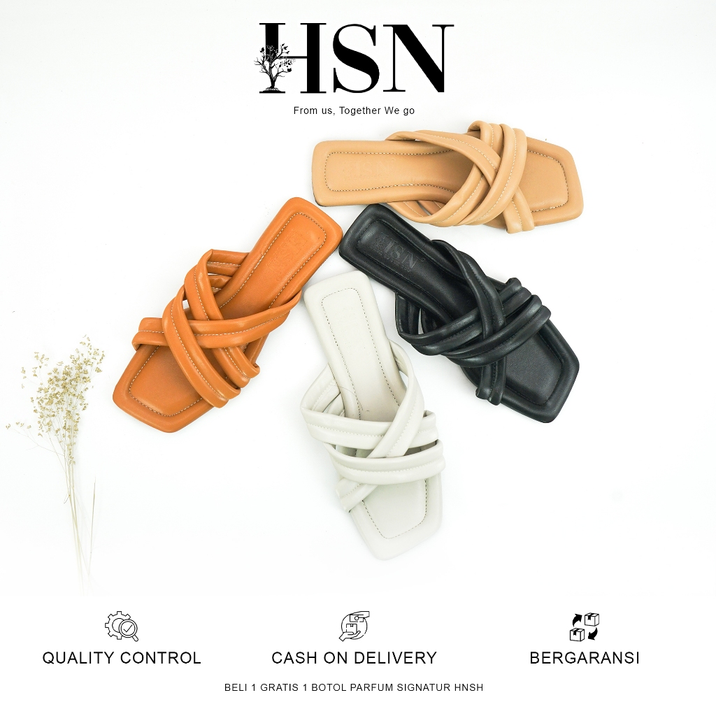 HSN Sandal DALYA Flat Wanita | Beli 1 Gratis 1 Parfume