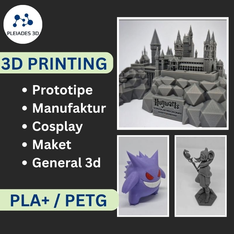 Jasa 3D print PLA+ PETG Cetak Custom Prototipe Maket Cosplay printing 3 dimensi PLA plus printer 3D 