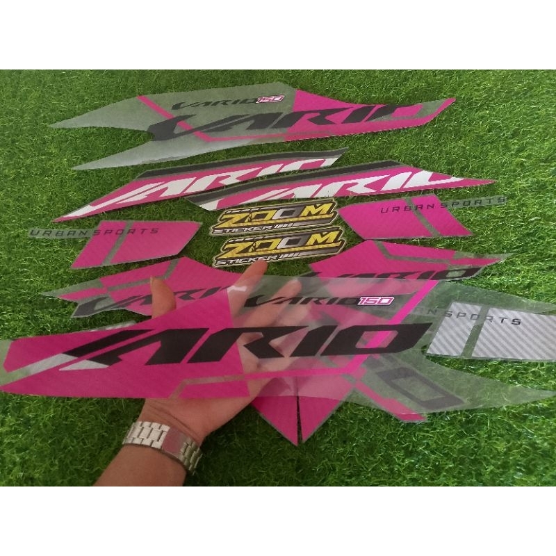 STICKER TRANSPARAN MOTOR VARIO LED NEW GEN 1 125-150 CUSTOM MOTIF MALAYSIA LIST PINK SIMPEL TERBARU