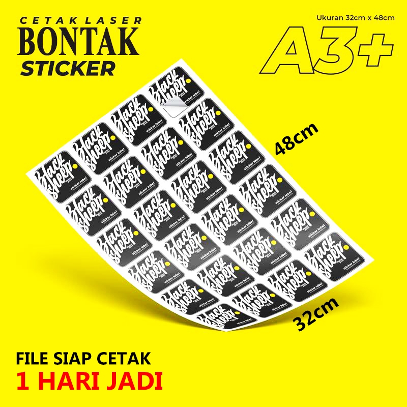 

Cetak Stiker Bontak (Chromo) Glossy A3+ Murah