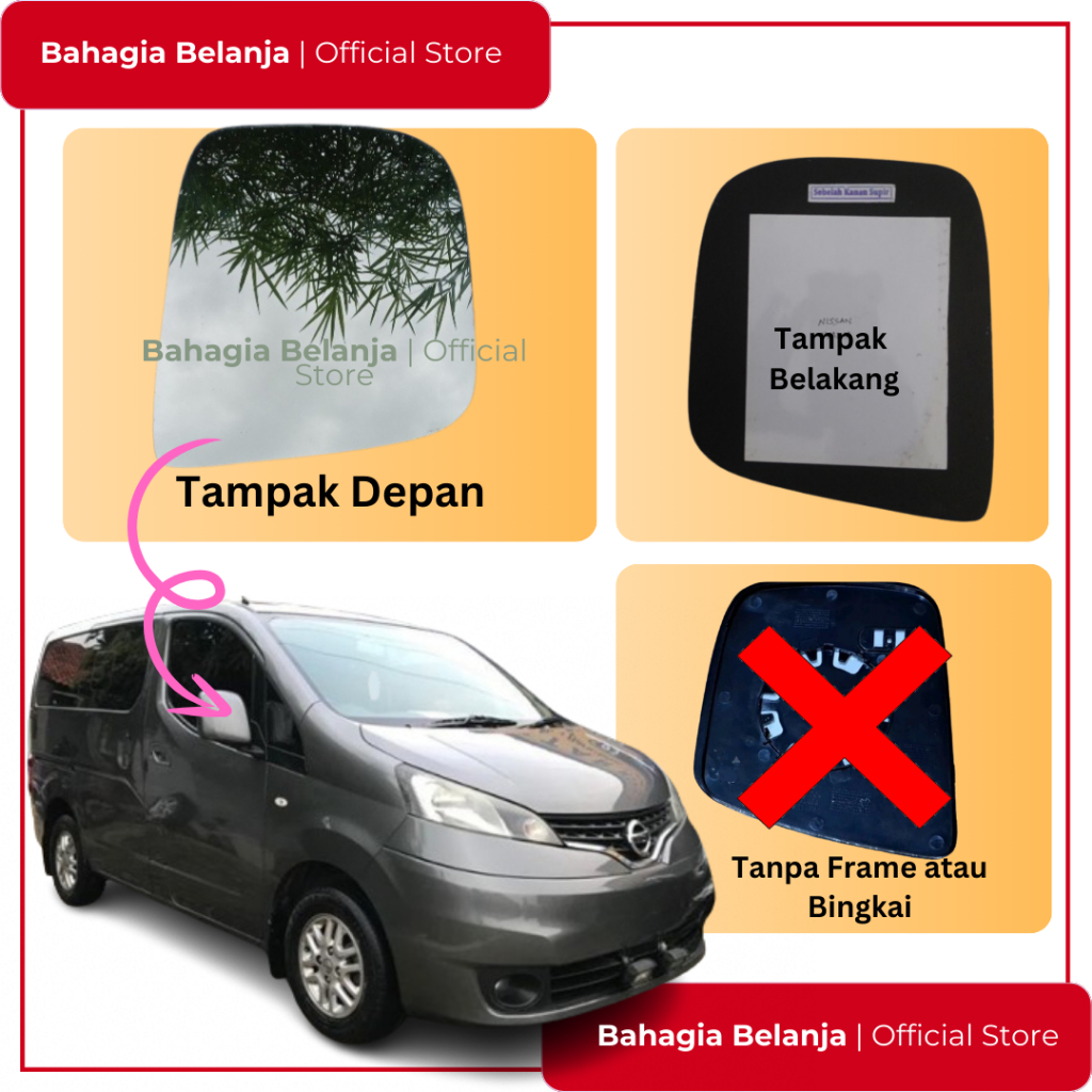 Kaca Spion Nissan Evalia Nissan Refil kaca spion Nissan Evalia asli kanan atau kiri Kaca Spion Kanan