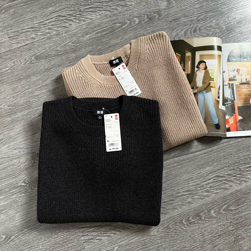 Sale Uniqlo Sweater Vest Rajut Original/Sale Uniqlo Knit Sweter Middle Gauge Celrew Neck Original