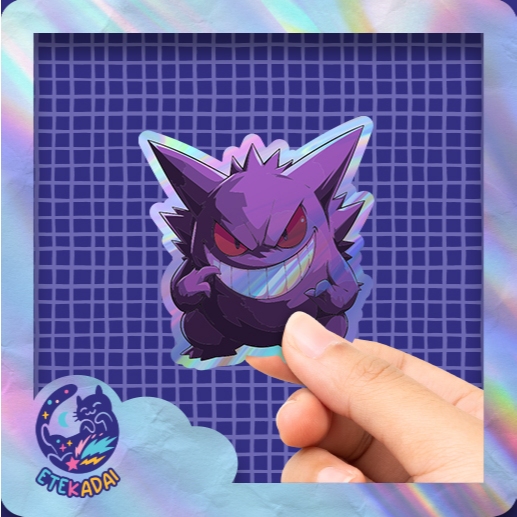 

Stiker Hologram Pokemon Gengar Scary