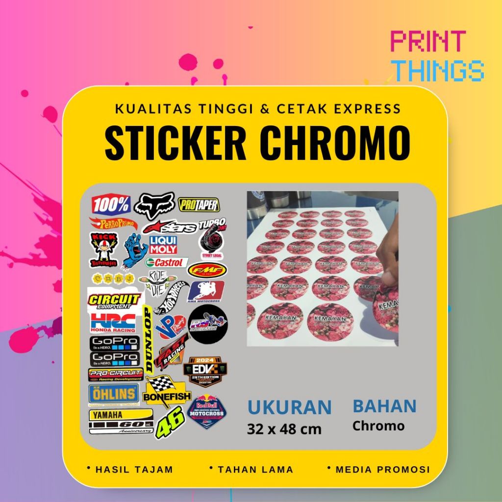 

STIKER CHROMO CUT A3+ MURAH | CETAK STIKER LABEL KEMASAN MAKANAN & MINUMAN | SAME DAY |