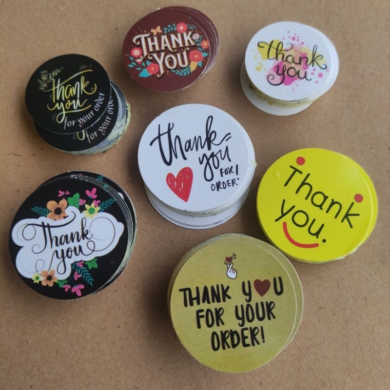 

Stiker Thank you - Terimakasih 4 dan 5 cm Bahan Kromo isi 100