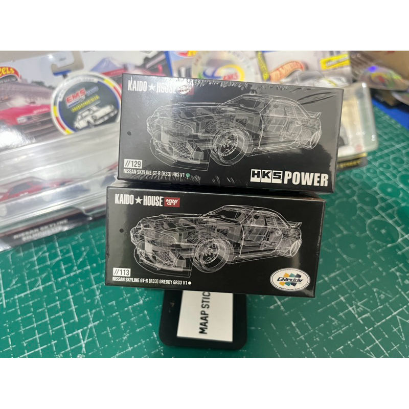 set of 2 kaido r33 hks kaido r33 putih, bening dan mulus