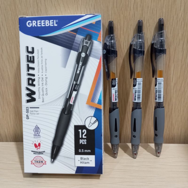

(2PCS) PULPEN GREEBEL GP-503 WRITEC 0,5 HITAM
