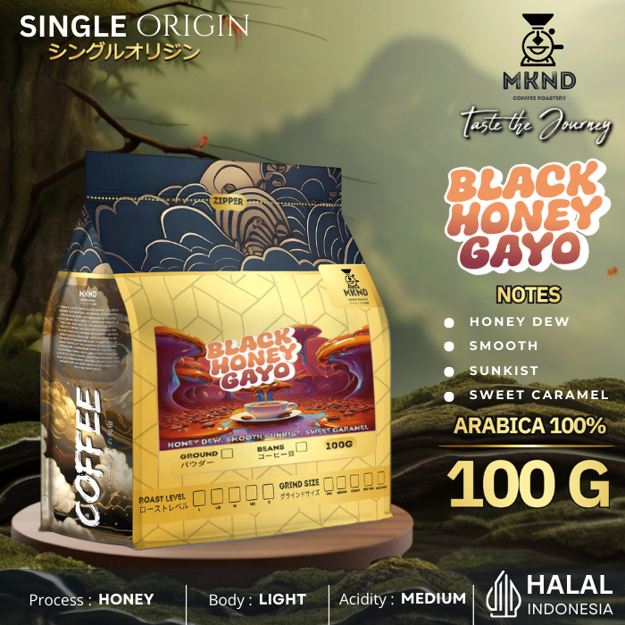 

MKND COFFEE ROASTERY - Arabika Aceh Gayo Honey 100gr Specialty | Black Tea | Honey | Medium Roast
