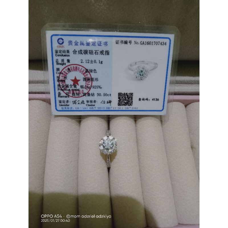 MOISSANITE SILVER 925 | Cincin berlian diamond moissanite silver 925 0,5ct