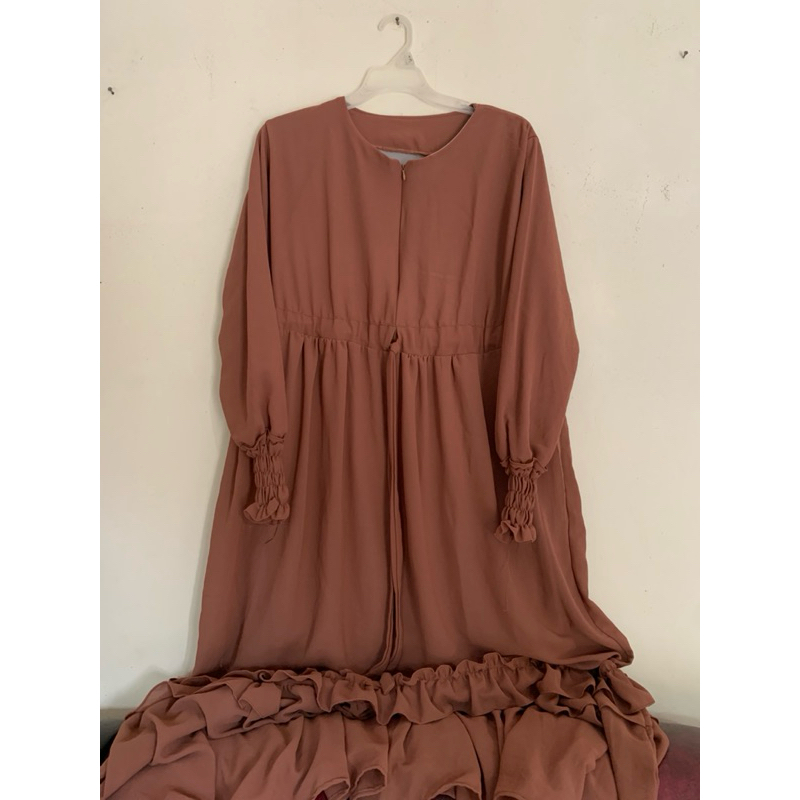 gamis polos coklat preloved