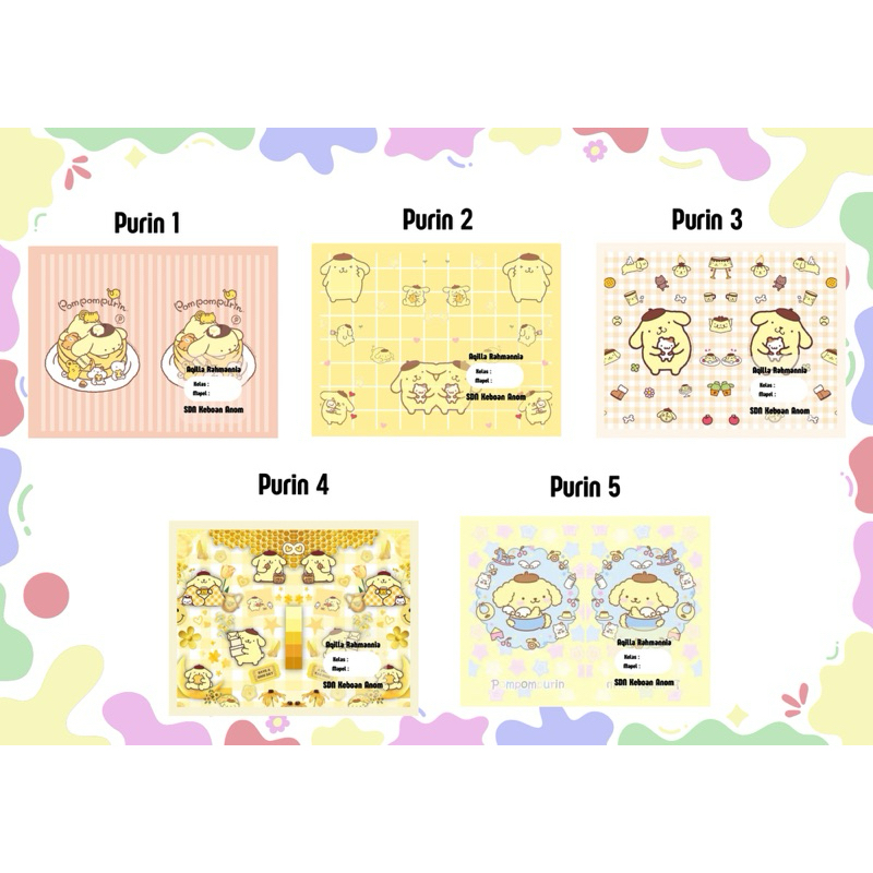 

Sampul Buku Custom Tema “Sanrio Pompompurin”