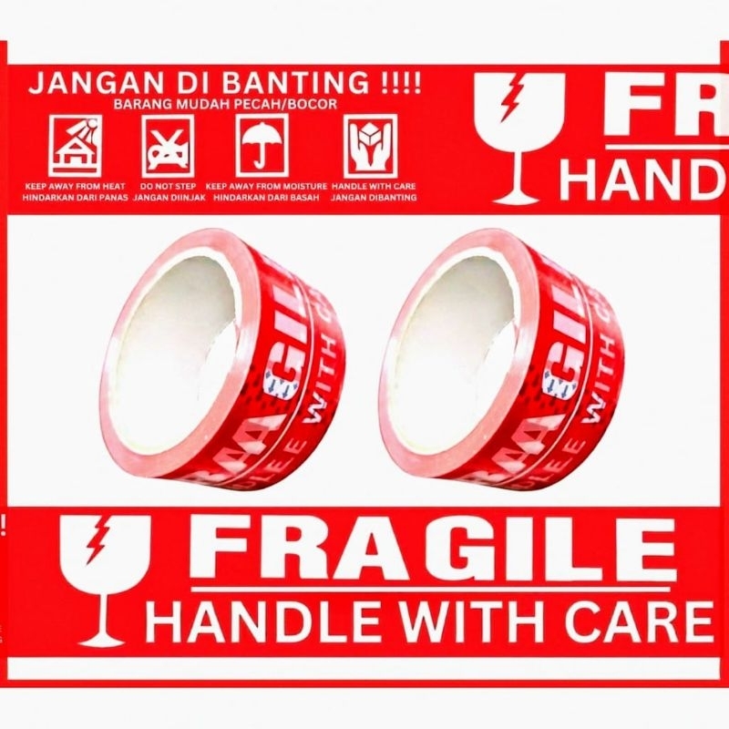 

Isolasi Lakban Merah FRAGILE 48mmx80yard Lakban Packing Jangan Di Banting