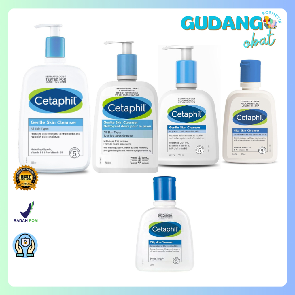 Cetaphil Gentle Skin Cleanser 125 ml, 250 ml, 500 ml, 1000 ml Cetaphil Oily Skin Cleanser 125 ml