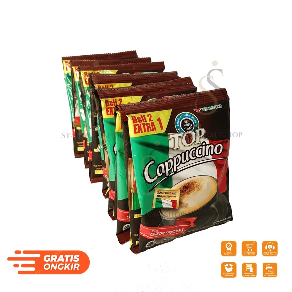 

TOP KOPI CAPUCINO 1 RENCENG ISI 15 PCS / TOP KOPI CAPUCINO 25g