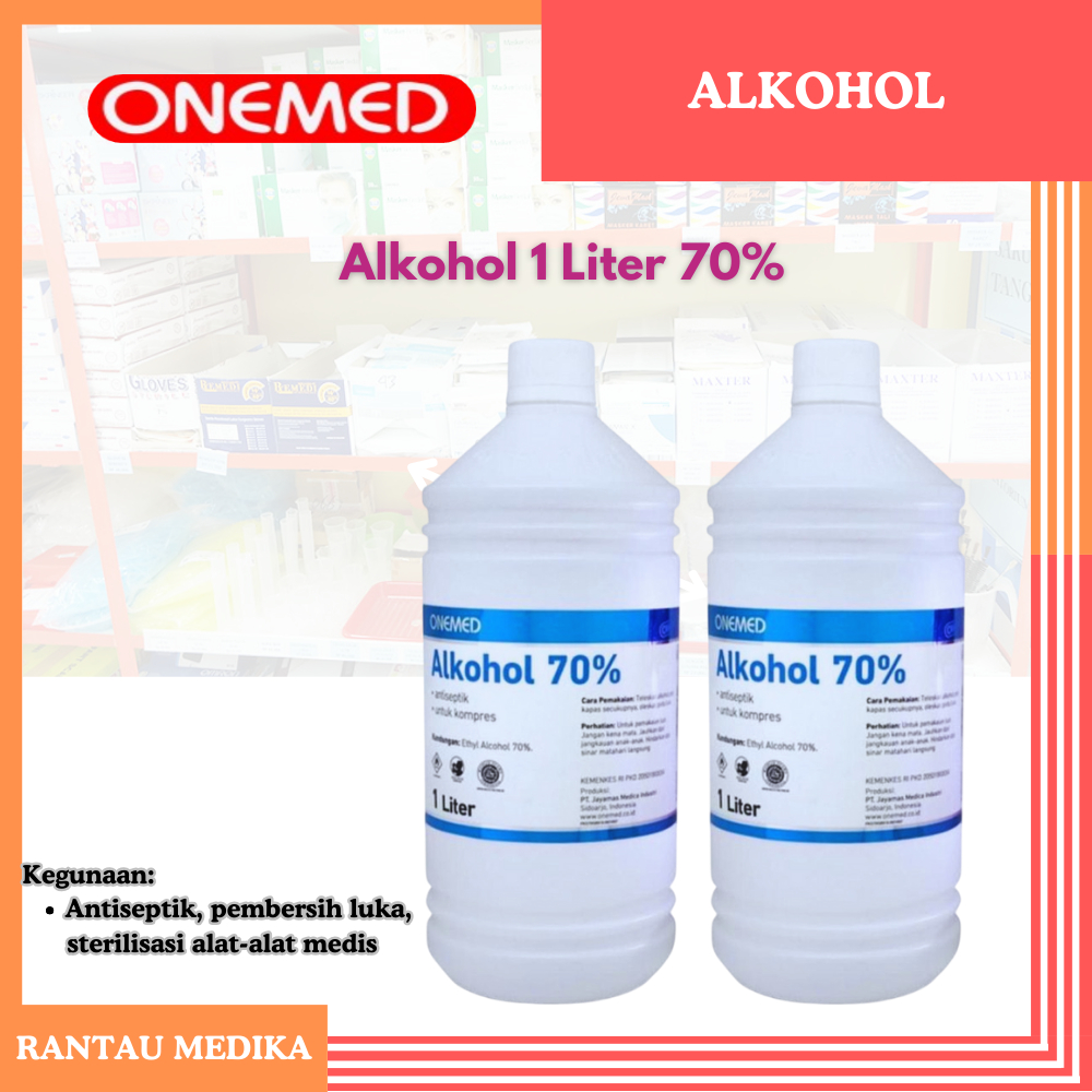 Onemed Alkohol 70 Persen 1 Liter FREE PACKING BUBBLE