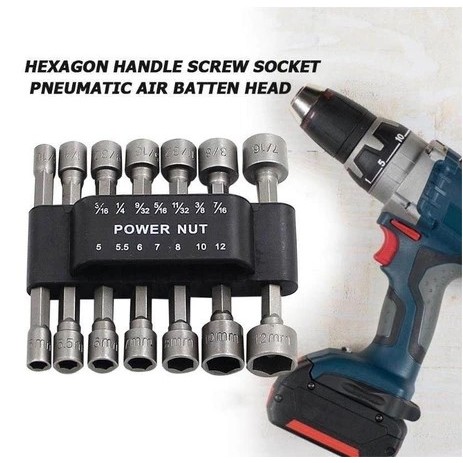 Kunci Sok Mata Bor Hex Nut Driver Set Kunci Sok Socket / isi 9pcs / 14pcs Kunci Sok Drilling / Hex N