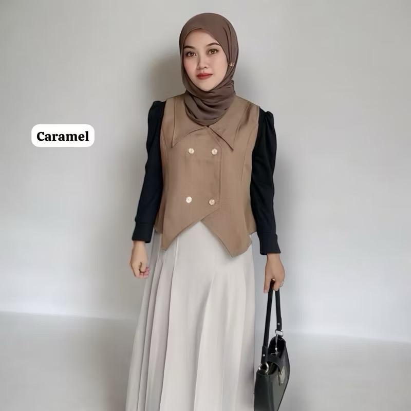 vest blazer- vest korean style- kardigan vest crop- rompi vest atasan top outer - blazer vest crop l