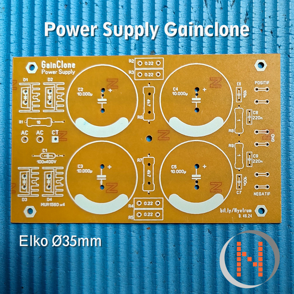 PCB Power Supply Gainclone Elko 35mm