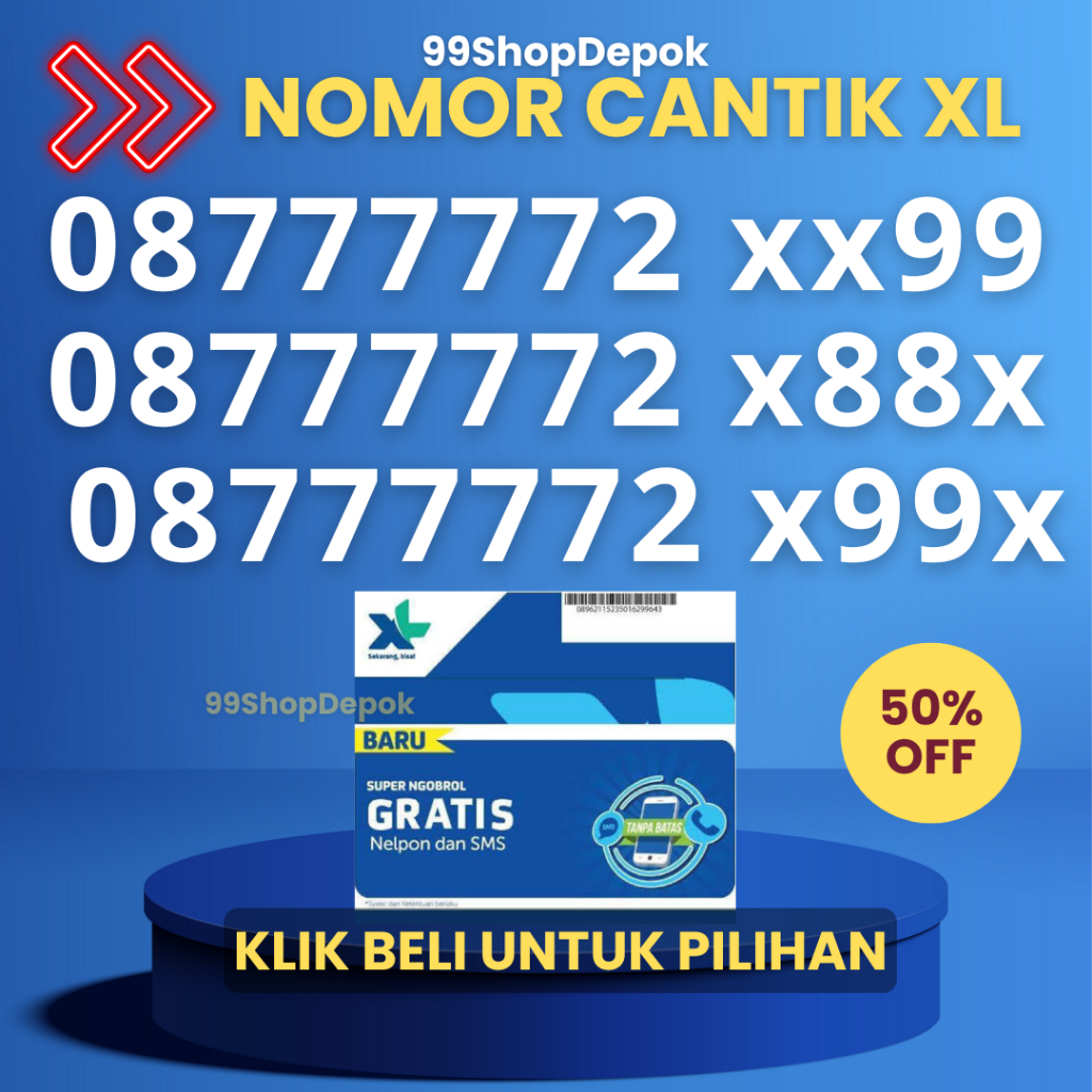 Nomor Cantik XL Kode 160.3 - Nomer Cantik XL 7788 8899 9900 Kartu Perdana XL 4g Nomor Cantik XL 1100