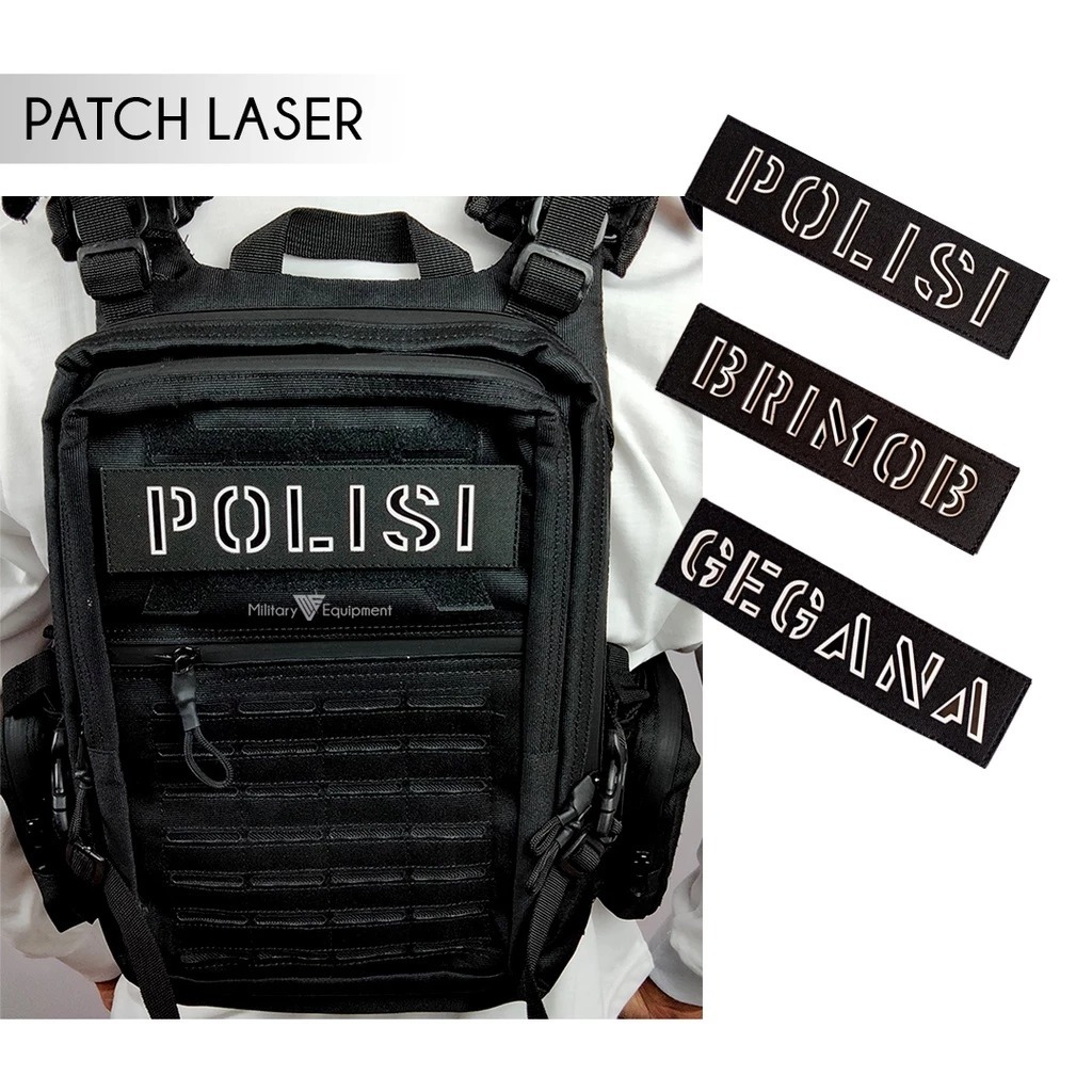 Patch Bodyvest Brimob dan Gegana Model Laser Cuting / Patch laser cut Bodyvest vest / patch polisi /