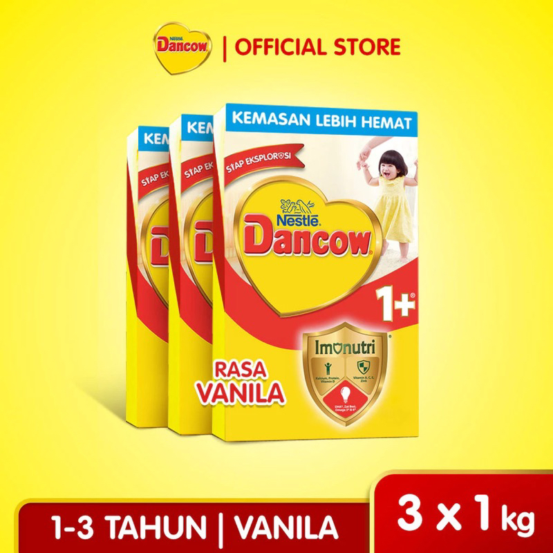 

Dancow 1+ Vanila 1kg (Usia 1-3 tahun) Susu Formula Pertumbuhan Anak usia 1 sampai 3 tahun x 3 Box