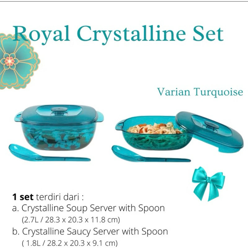 wadah saji tupperware royale crystalline set