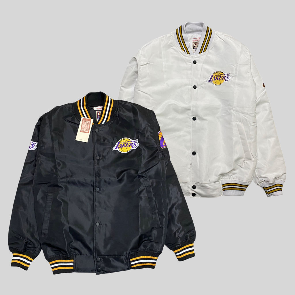 Jaket Varsity NBA Basketball Lakers Full Black Keren Terbaru Original