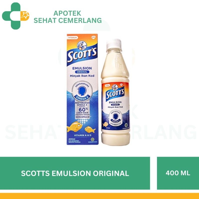 Scotts Emulsion Original Reguler Suplemen Kesehatan Otak Dan Pertumbuhan Anak - 400 Ml
