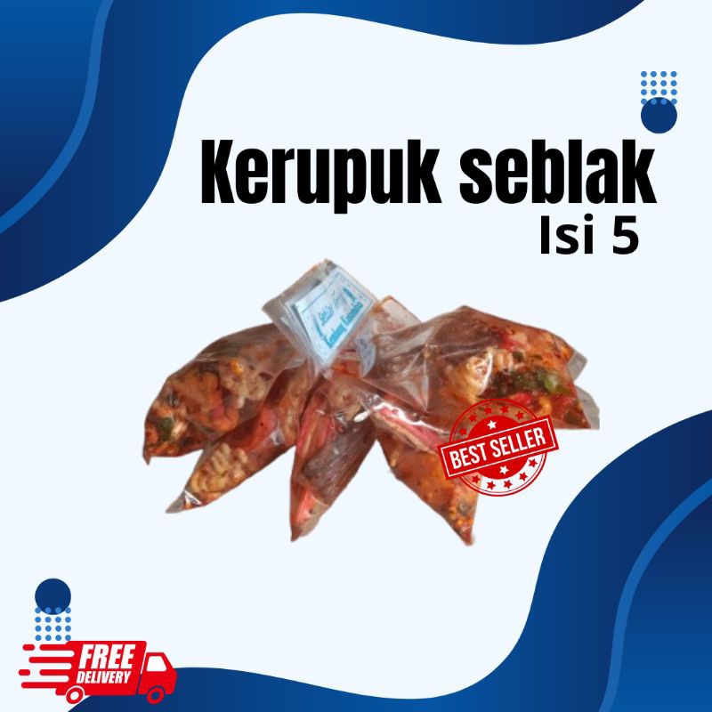 

Paket bulding isi 5 pcs kerupuk seblak campur mix pedas daun jeruk chili oil