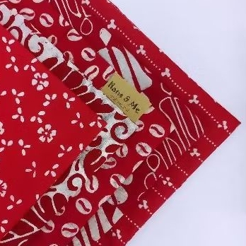 Kain Perca Batik Cap Motif Merah Putih