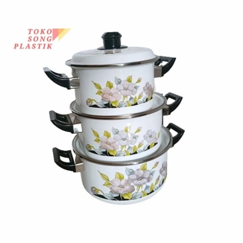 Panci set enamel KI-100 Kedaung
