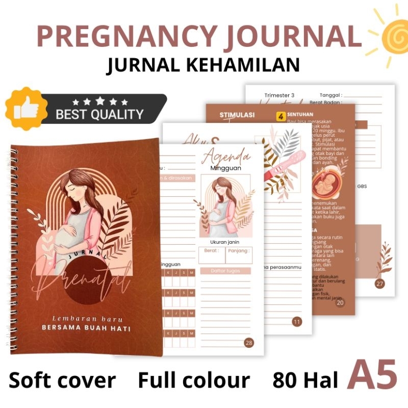 PREGNANCY JOURNAL Jurnal Prenatal Masa Kehamilan softcover full colour