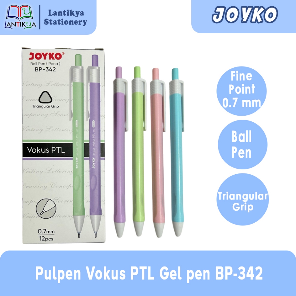 

Pulpen Joyko BP-342 Vokus Pastel 0.7 mm Per PCS