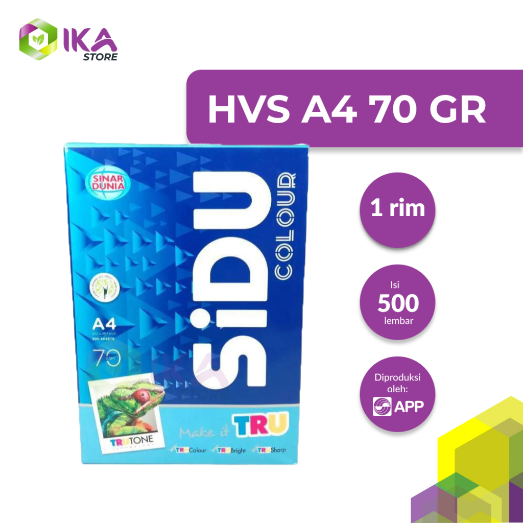 

KERTAS HVS A4 70 GR SIDU (SINAR DUNIA)