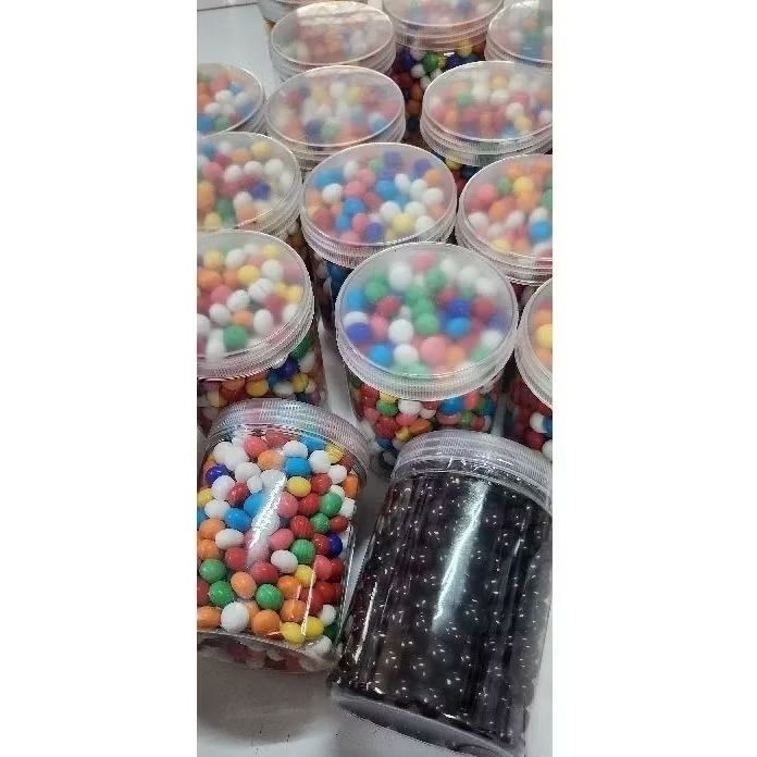 

biskuit bola coklat warna warni toples repack