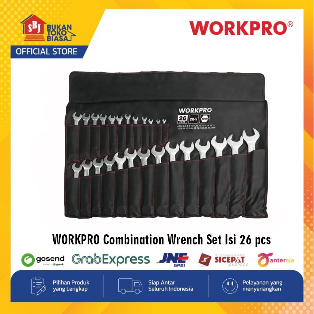 WORKPRO Kunci Pas Combination Wrench Set Isi 26 pcs W003316