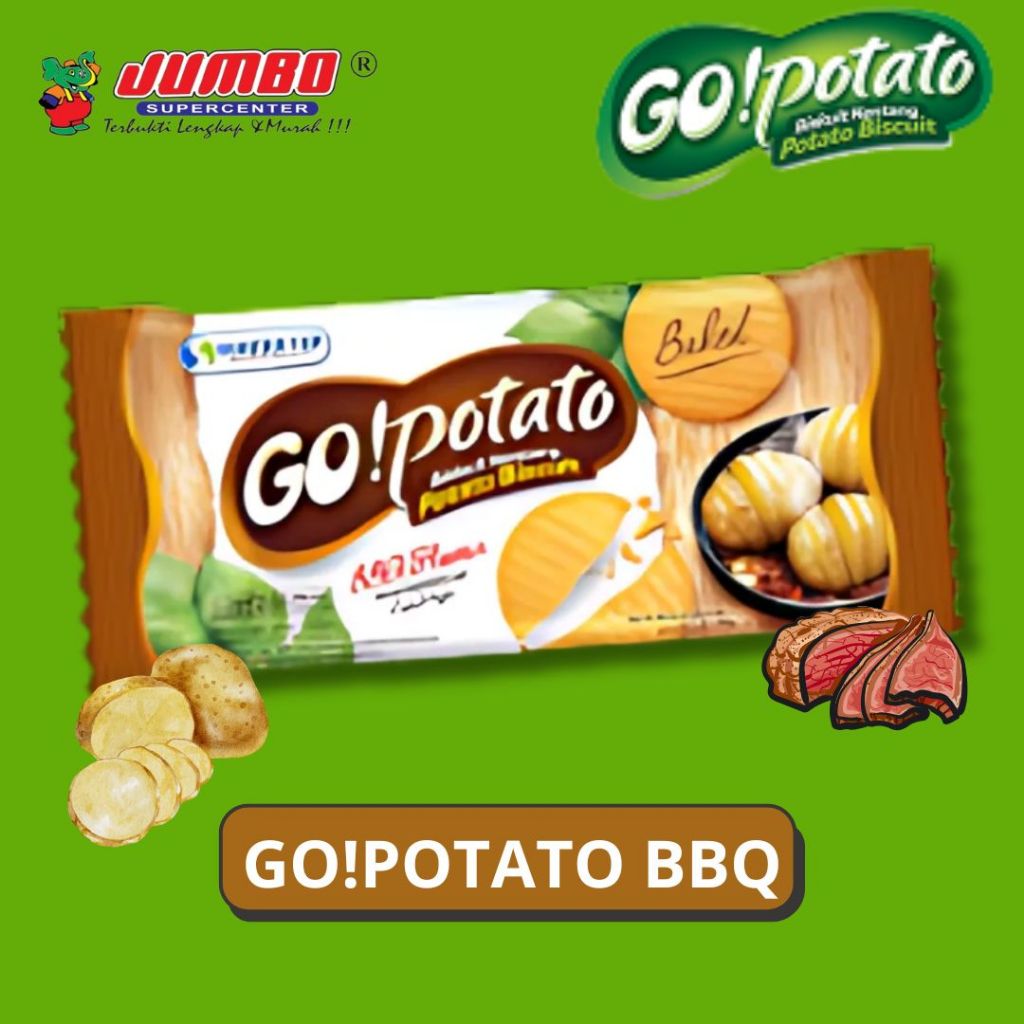 

GO! Potato Vrian Baru Barbeque 46gr/ Snack/ Potato Biscuit