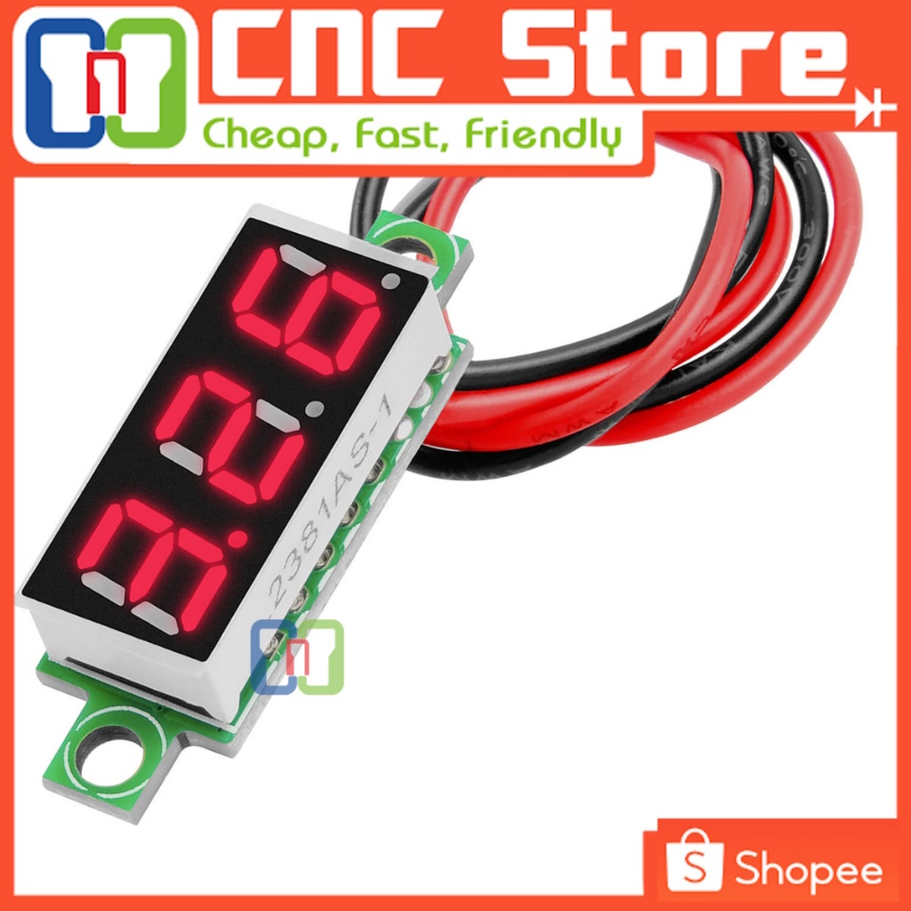 [DSP-0034M] 0.28 Inch 2.5-30V DC Mini Digital Voltmeter MERAH 0,28'' Dua Kabel
